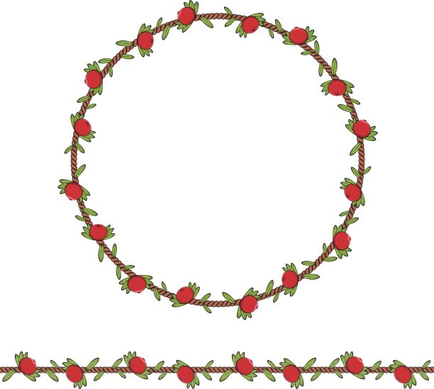 蔓越莓和树叶的绳子图片下载