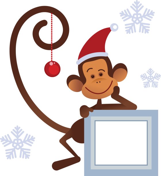 圣诞快乐的猴子图片下载