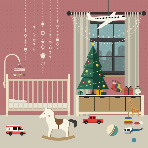 圣诞婴儿房室内图片下载