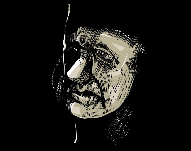 人脸艺术画图片下载