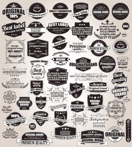 收集复古的标签，徽章和邮票图片下载