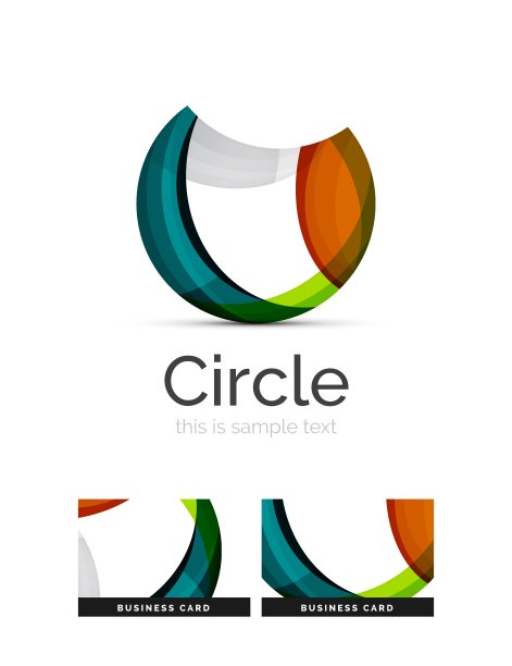 圆形标志透明重叠漩涡形状图片下载