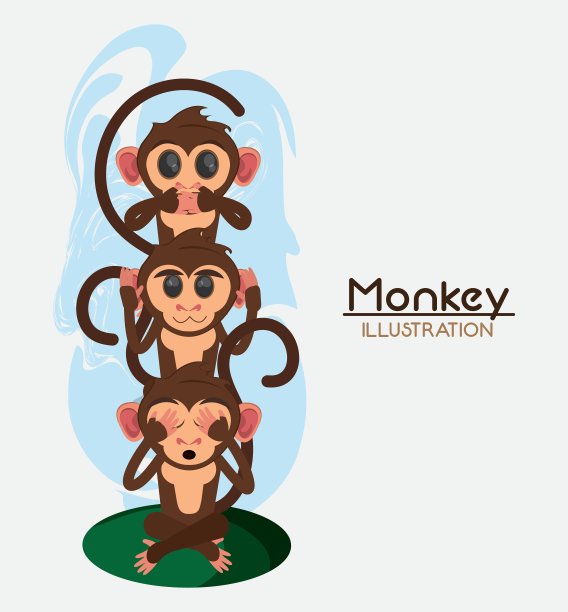 猴套卡通动物设计图片下载