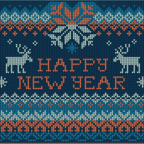 新年快乐斯堪的纳维亚风格无缝针织图片下载