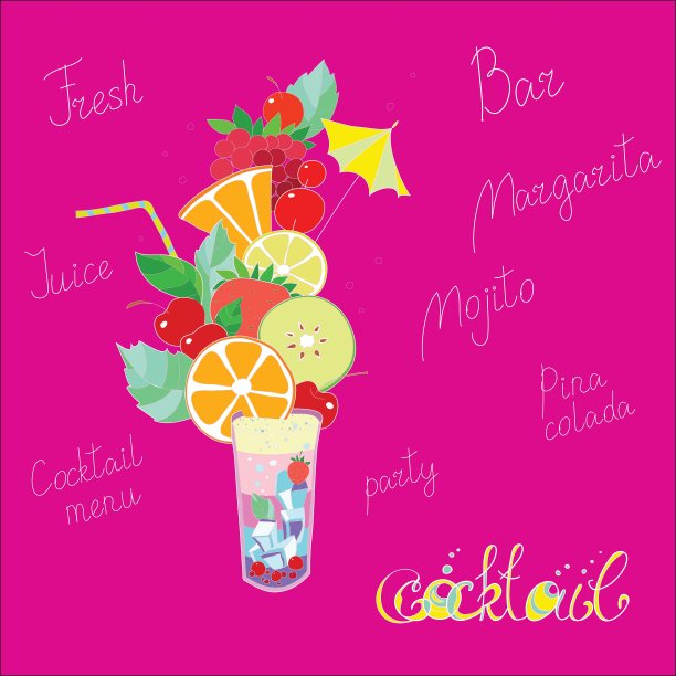 带着鸡尾酒的形象图片下载
