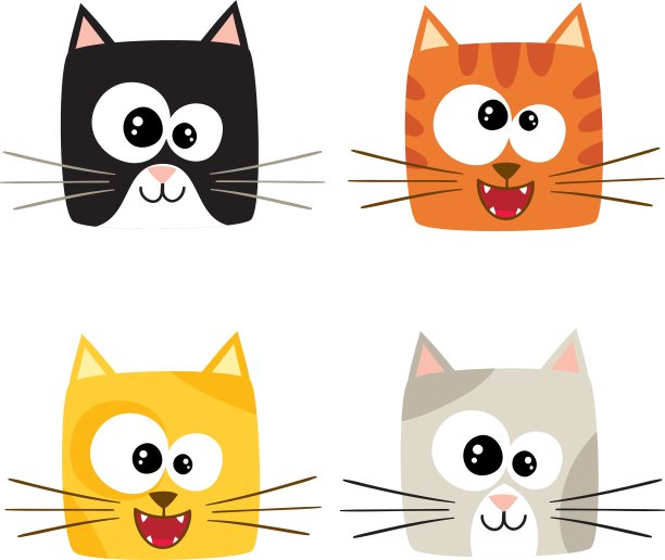 可爱的卡通猫图片下载