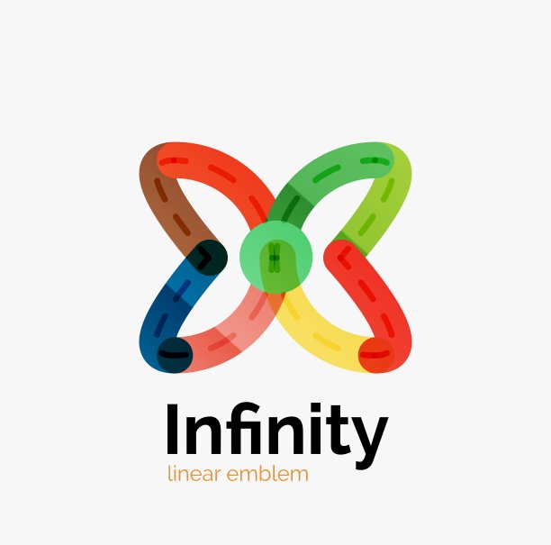 无限标志平面多彩设计图片下载