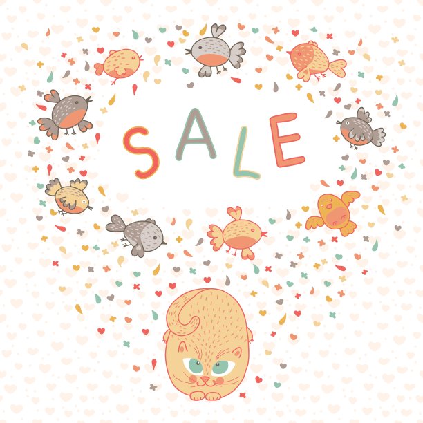 一只可爱的猫和小鸟图片下载