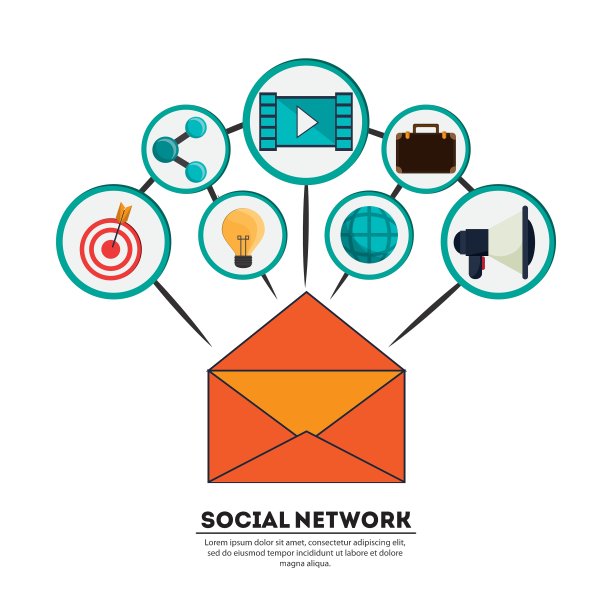 信封社交网络图标集图片下载