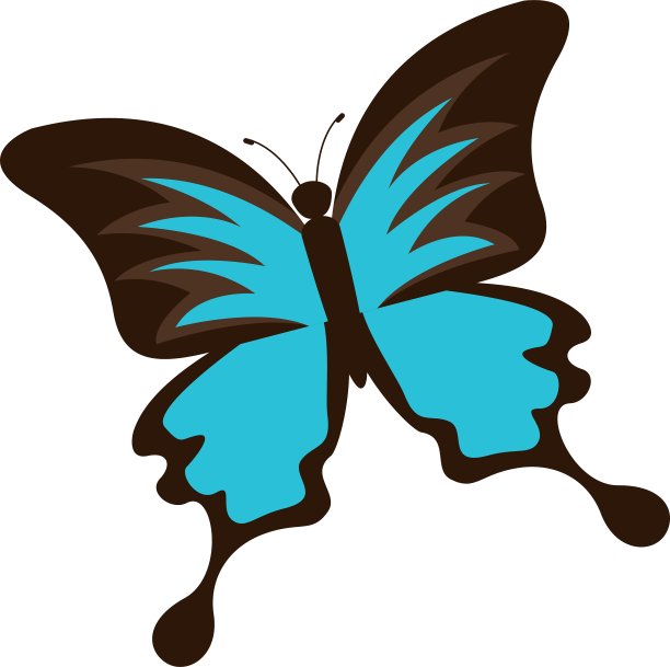 美丽多彩的蝴蝶孤立图标图片下载