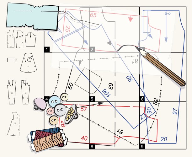 缝纫样式及配件图片下载