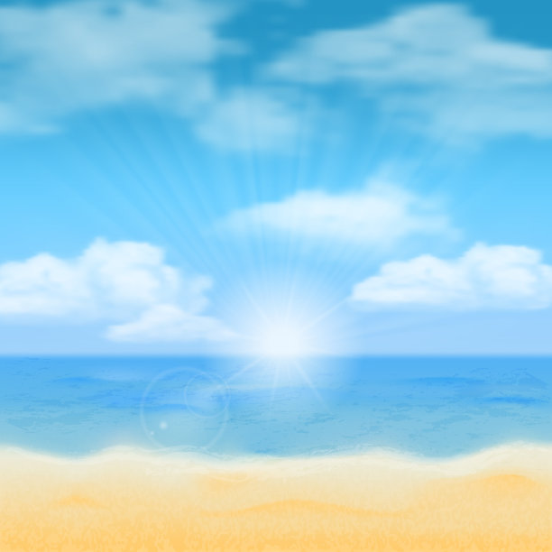 海滩、阳光和大海图片下载