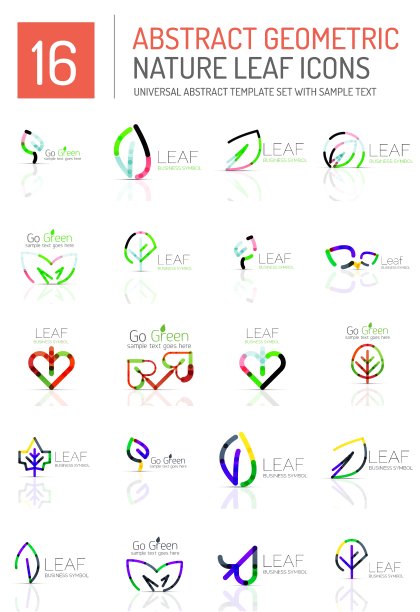 几何叶图标集图片下载