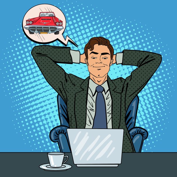 快乐的商人与笔记本电脑办公室职员图片下载