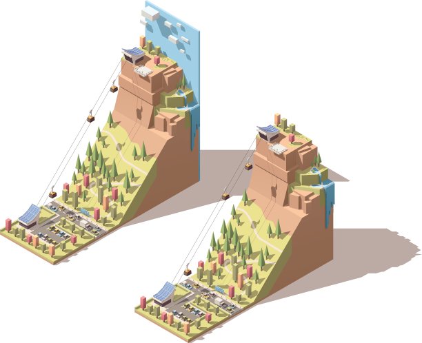 等距索道到山的信息图图片下载