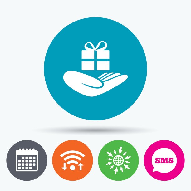 送礼物标志手拿礼物盒图片下载