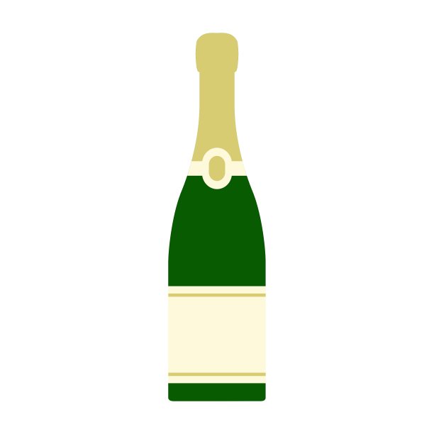 香槟酒瓶扁平风格图标图片下载