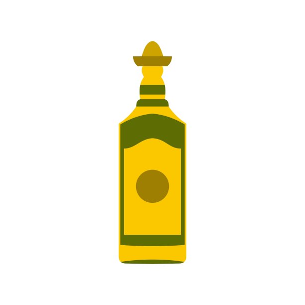 扁平风格的龙舌兰酒瓶图标图片下载