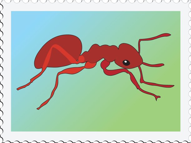 邮票与蚂蚁的形象图片下载