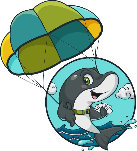 滑翔伞上的海豚图片下载