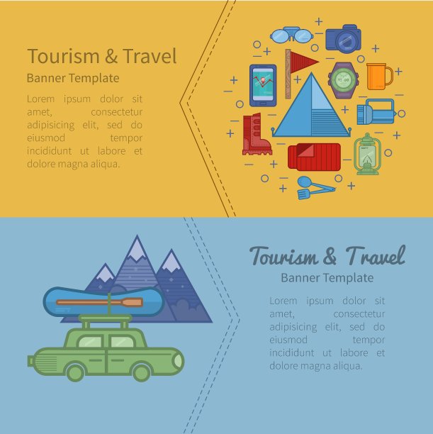 旅游旗帜图片下载