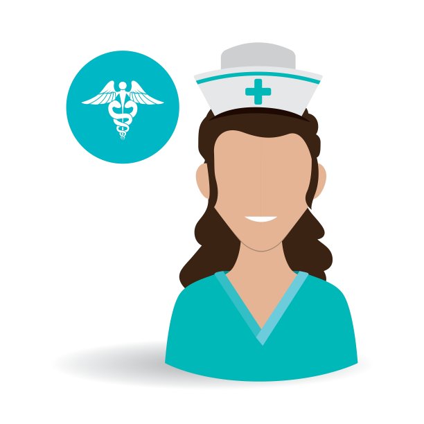 医疗护理概念护士图标白色背景图片下载