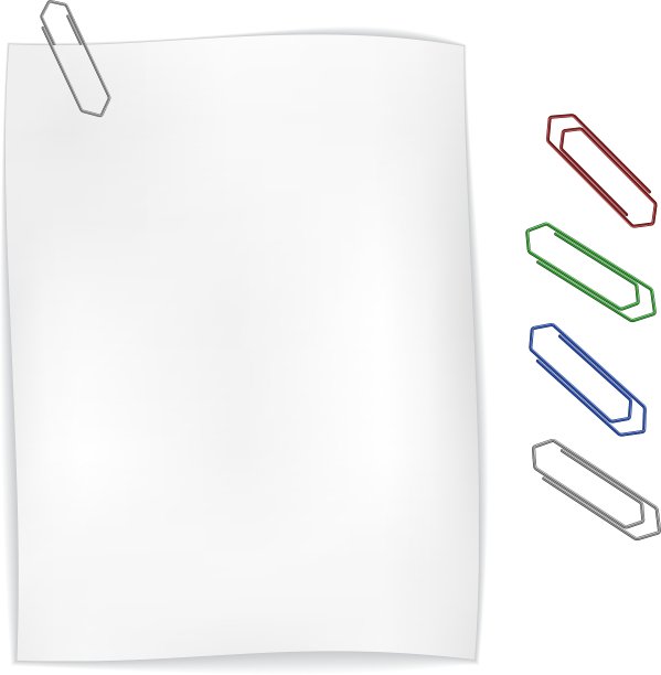 带回形针的白色波浪纸图片下载