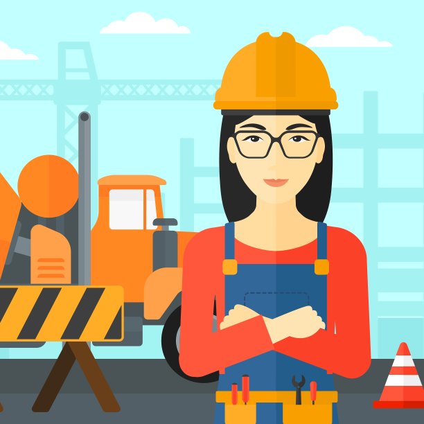 友好的建筑工人双臂交叉图片下载