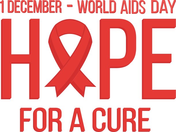 世界艾滋病日12月1日卡片希望与红色图片下载