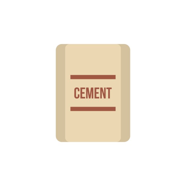 袋水泥图标平坦风格图片下载