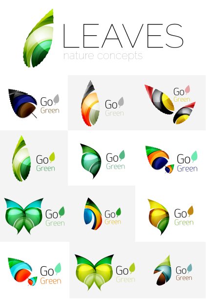 未来设计生态叶标志集图片下载