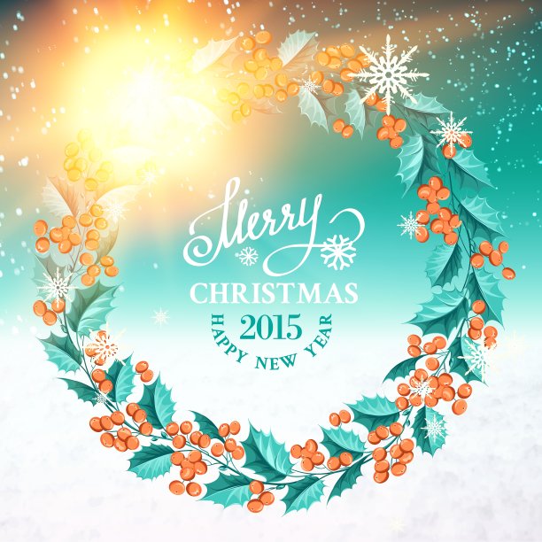 槲寄生圣诞花环图片下载