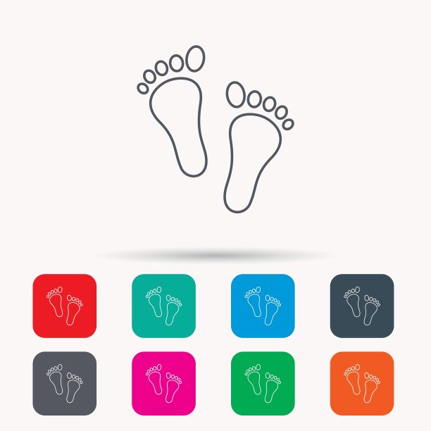 婴儿脚印图标儿童脚标志图片下载