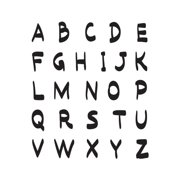 英文字母手绘集图标图片下载