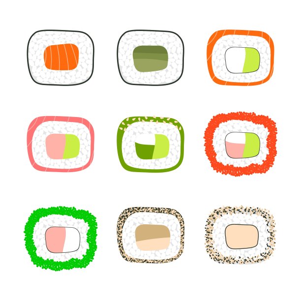 简单的寿司图标集图片下载