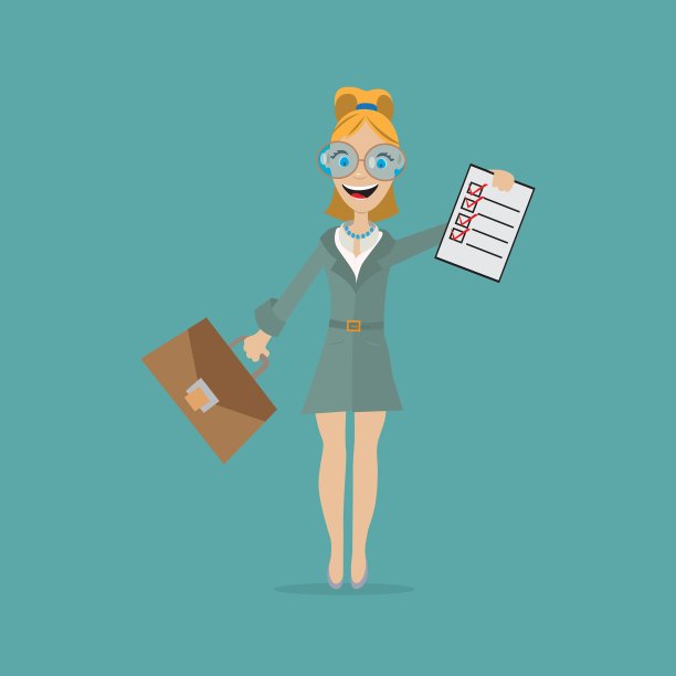 一个拿着包和问卷的女人图片下载