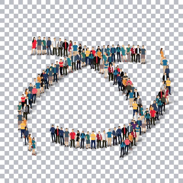 抽象的商业符号人们透明图片下载