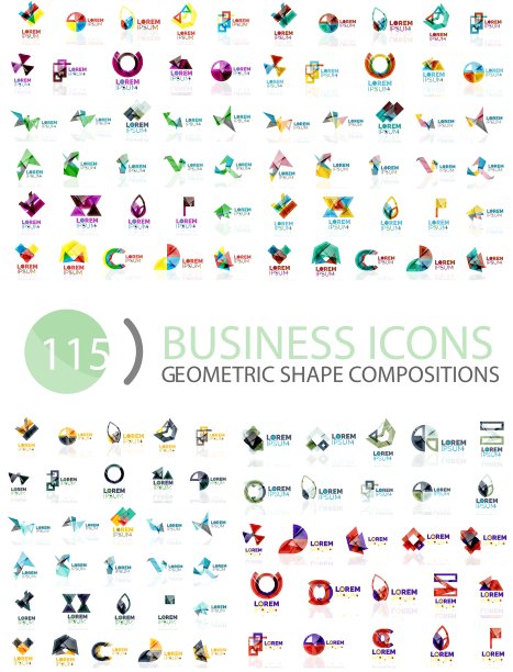 几何抽象构图图标现代纸图片下载