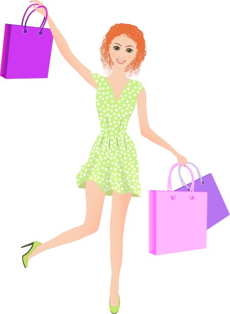 购物的女孩图片下载