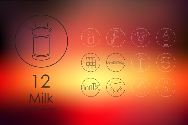 牛奶图标套装图片下载