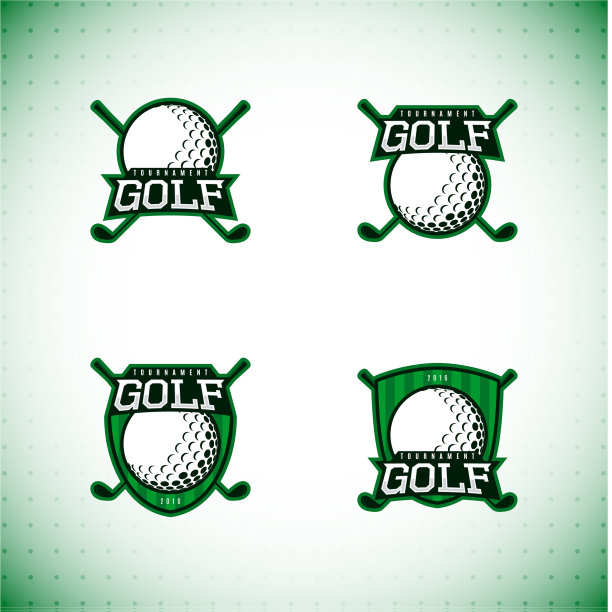 高尔夫比赛的一套标签图片下载