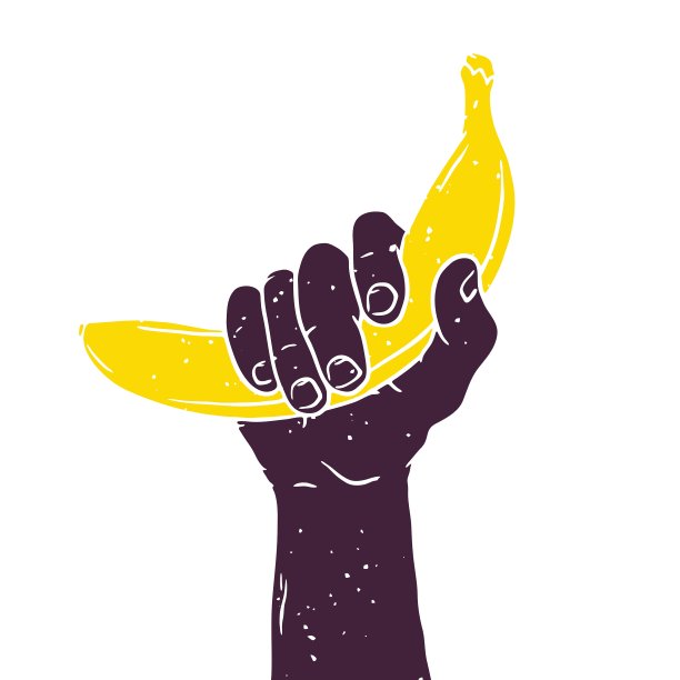 手用香蕉隔离葡萄图片下载