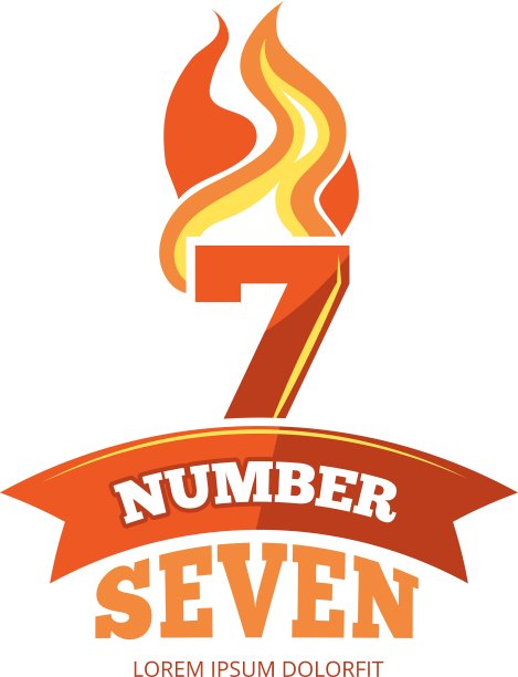 燃烧数字的图标集图片下载