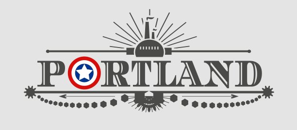 波特兰城市名称与国旗颜色图片下载