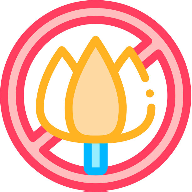 无过敏原标志花细线图标图片下载