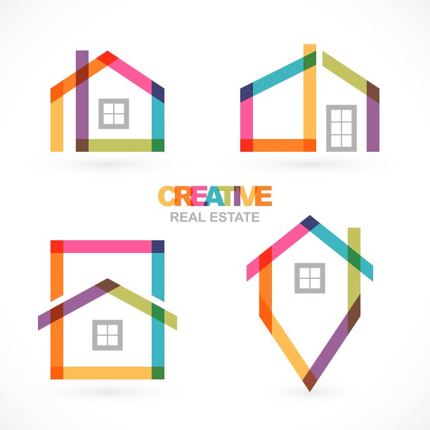 创意屋抽象房地产图标集图片下载