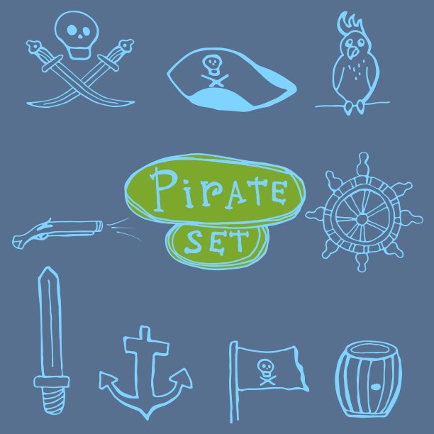 手绘海盗素描集图片下载