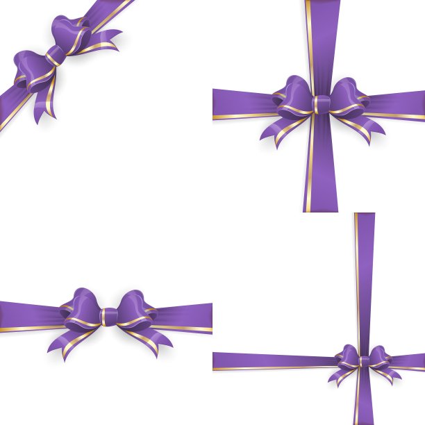 红色紫色蝴蝶结模板EPS 10图片下载