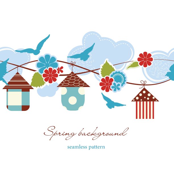 Spring背景无缝图案图片下载