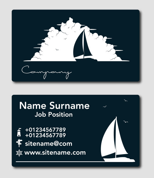 帆船名片模板图片下载